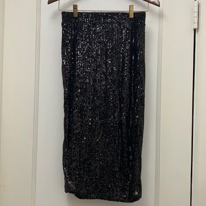 Rachel Zoe black sequins skirt